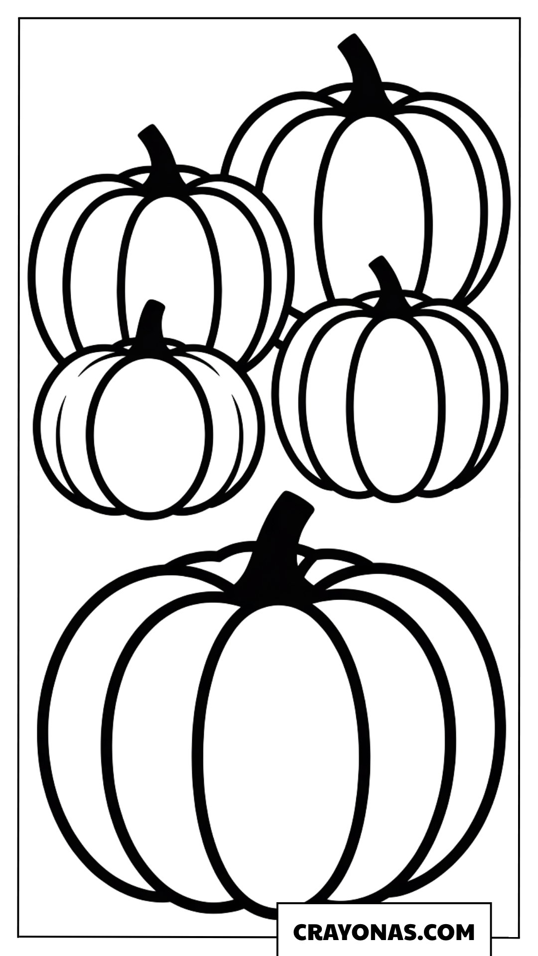 Group of Pumpkins Outline Coloring Page