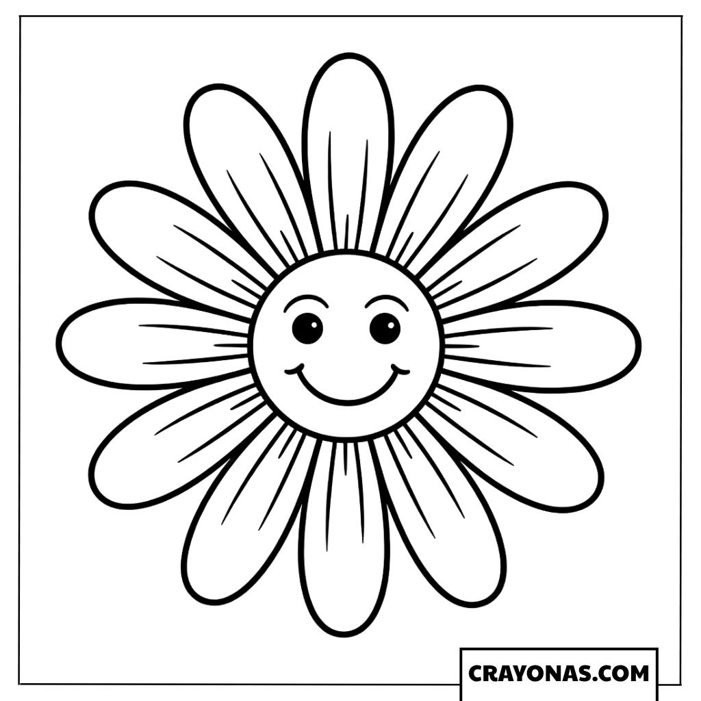 Happy Daisy Coloring Page