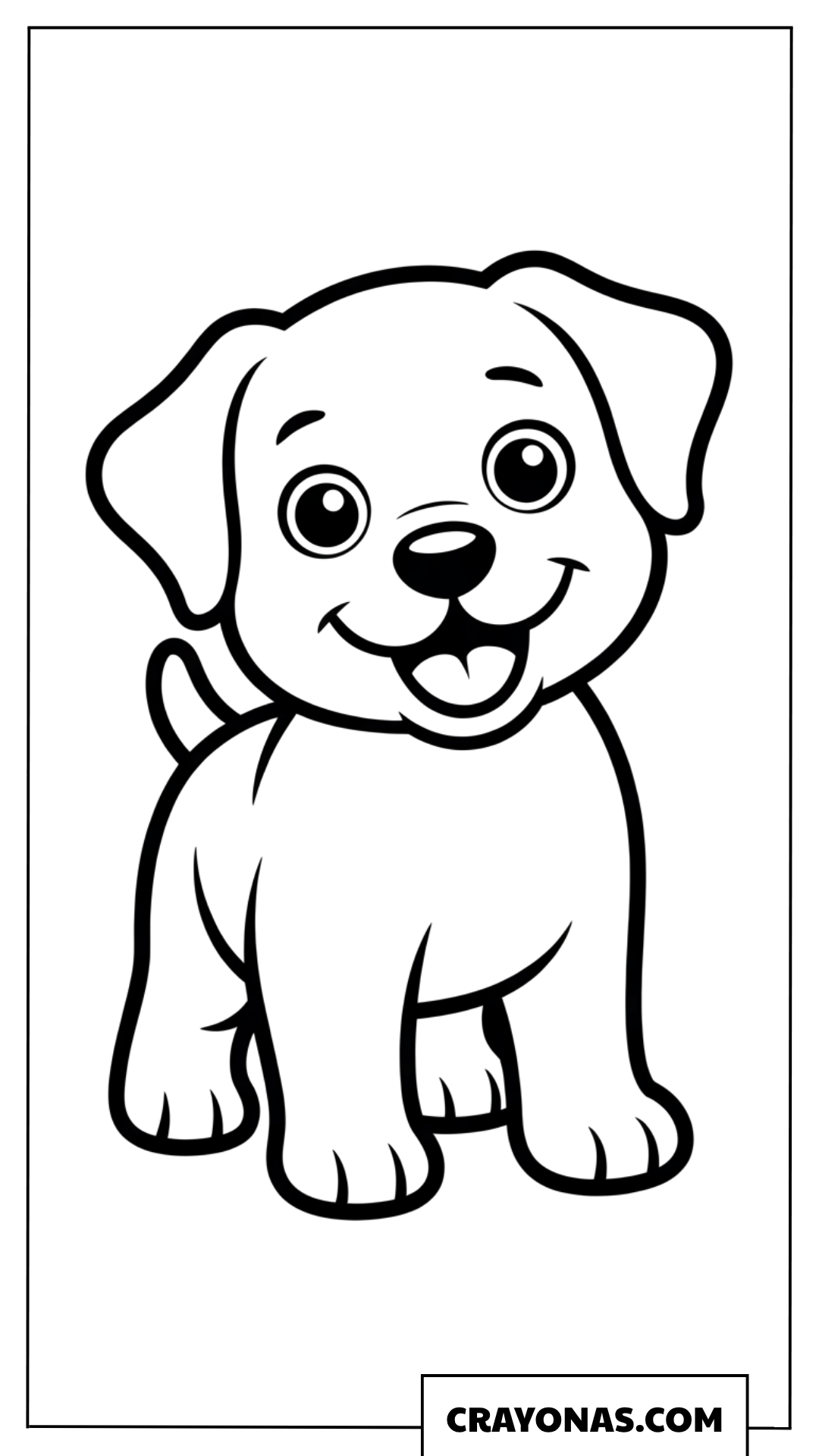 Happy Puppy Face Coloring Page