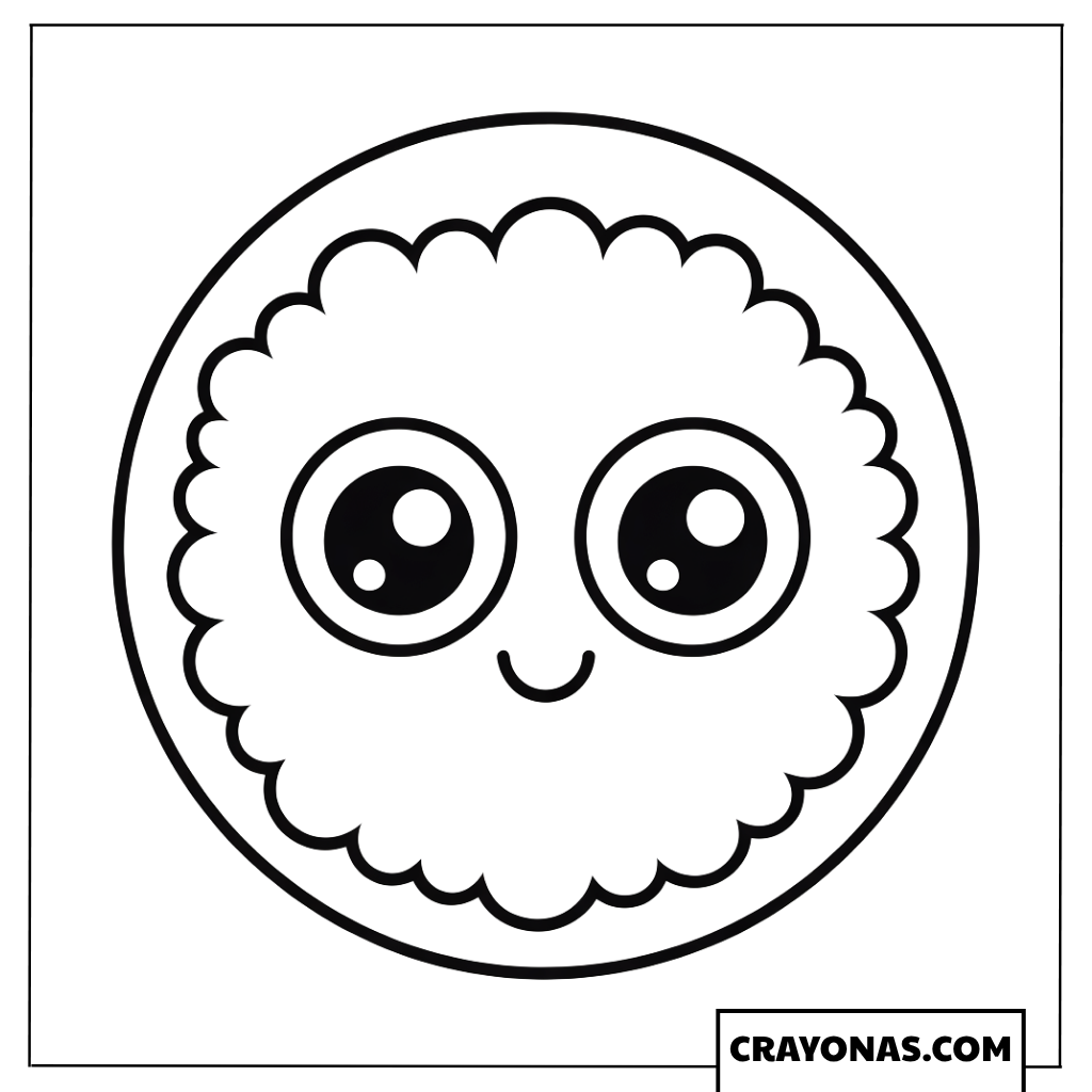 Happy Rice Ball Coloring Page
