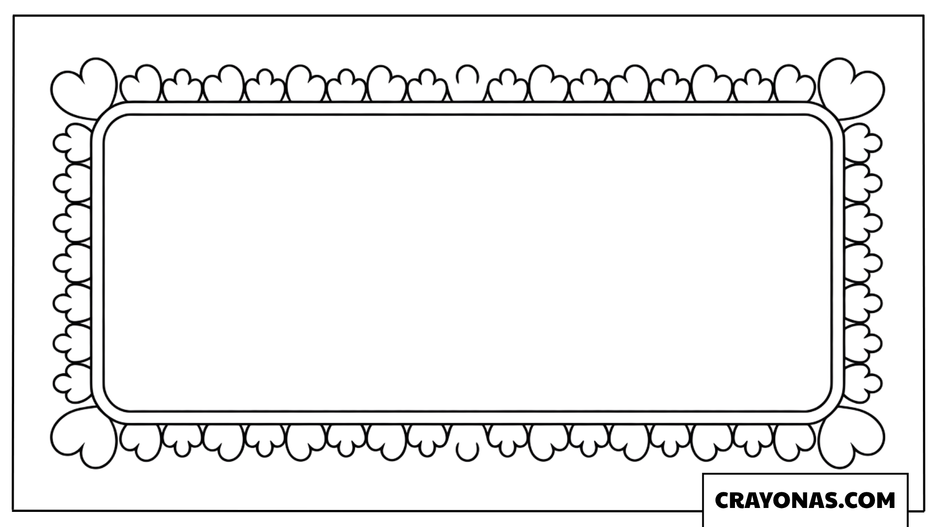 Heart Border Card Frame Coloring Page