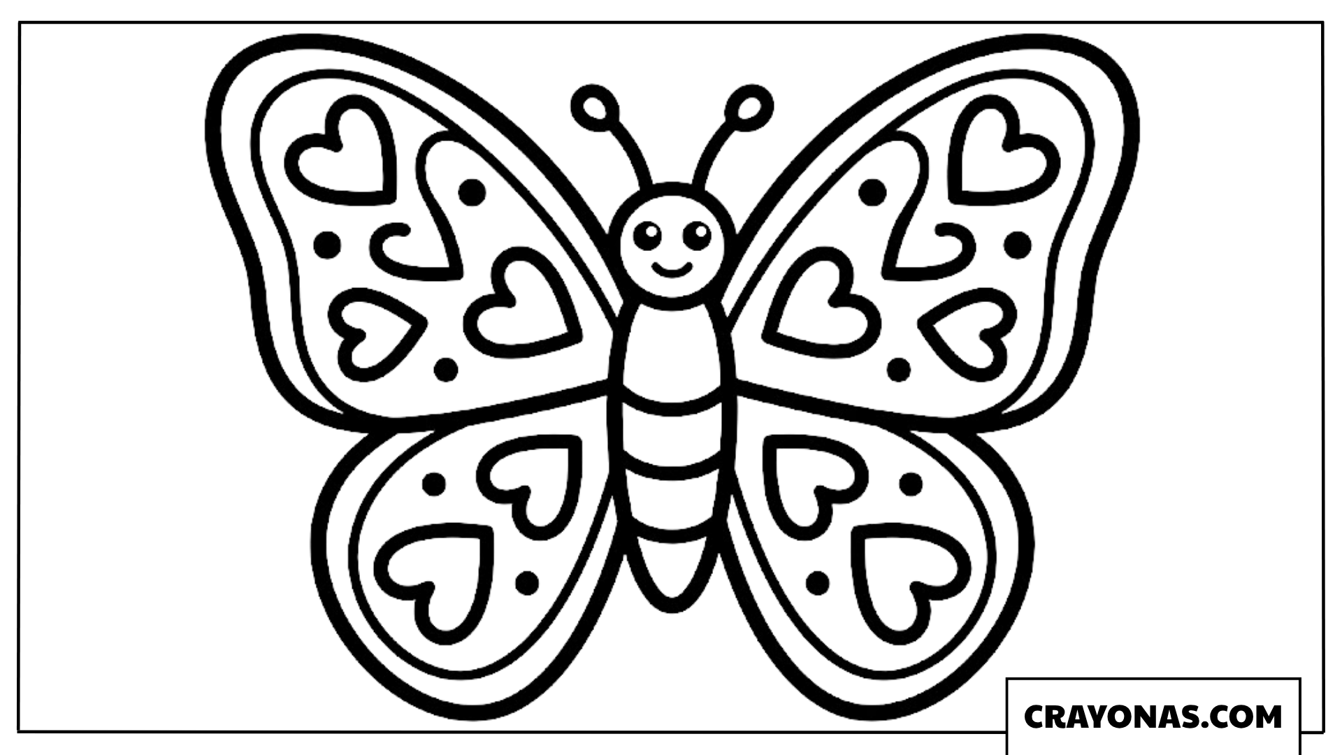 Heart Butterfly Coloring Page