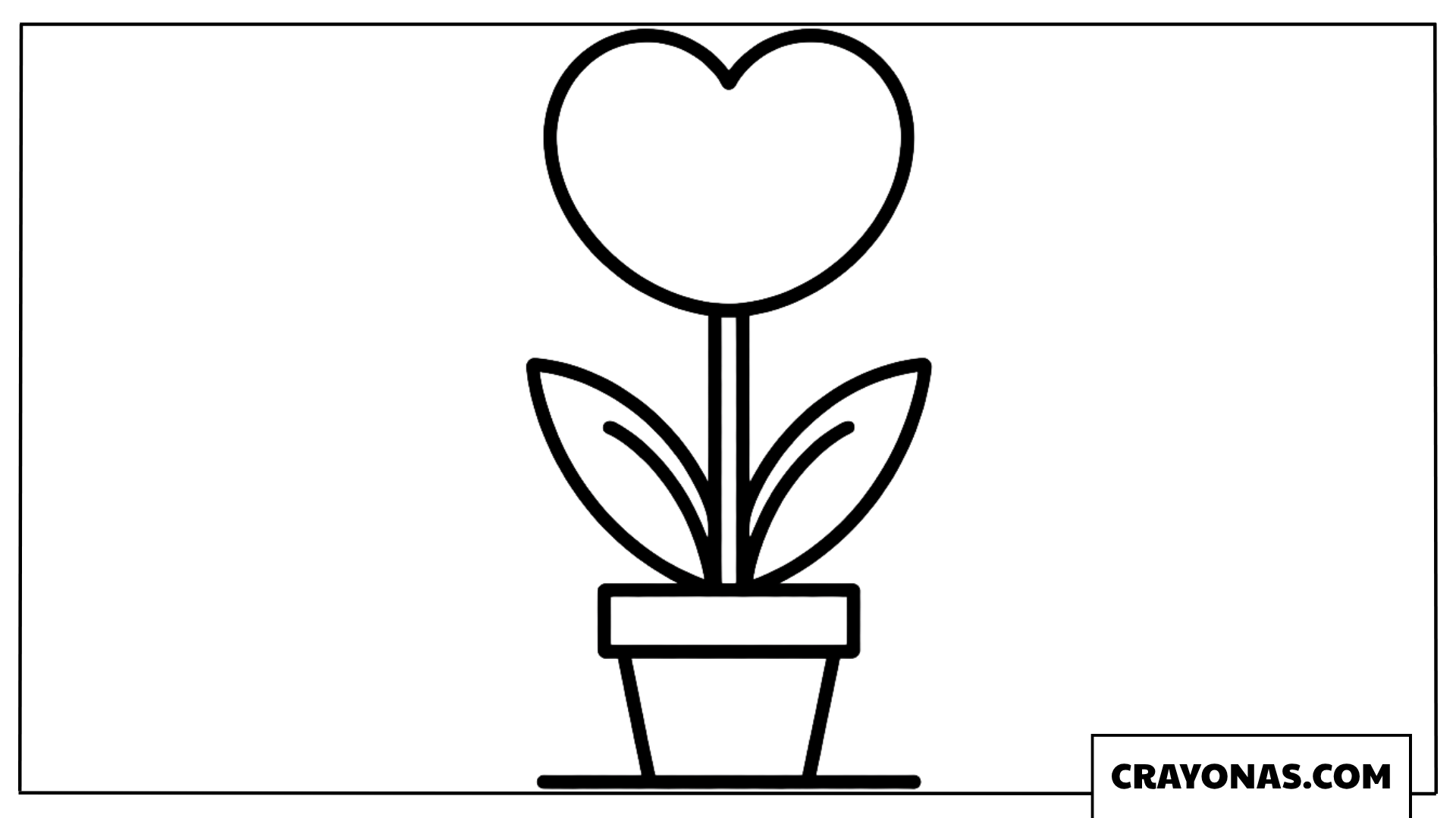 Heart Flower Pot Coloring Page