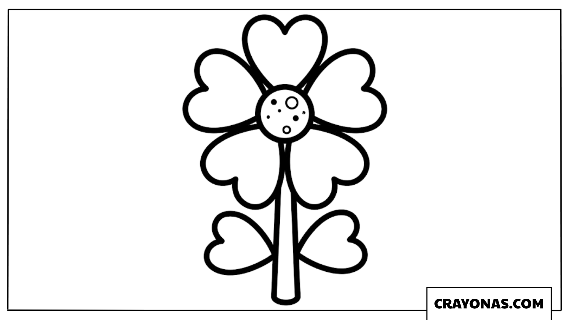 Heart Flower Valentine Coloring Page
