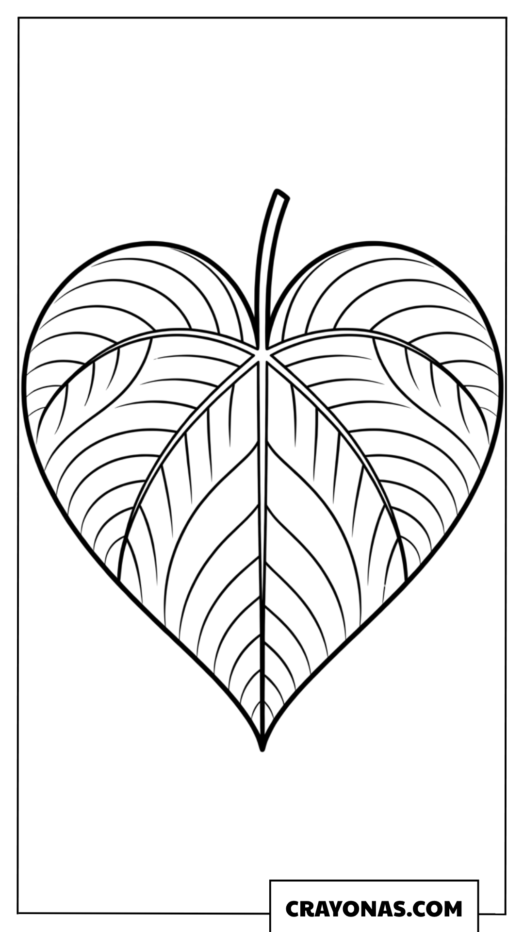 Heart Shaped Leaf Fall Coloring Page