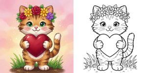 Heart and Flower Coloring Pages ft - Heart and Flower Coloring Pages ft
