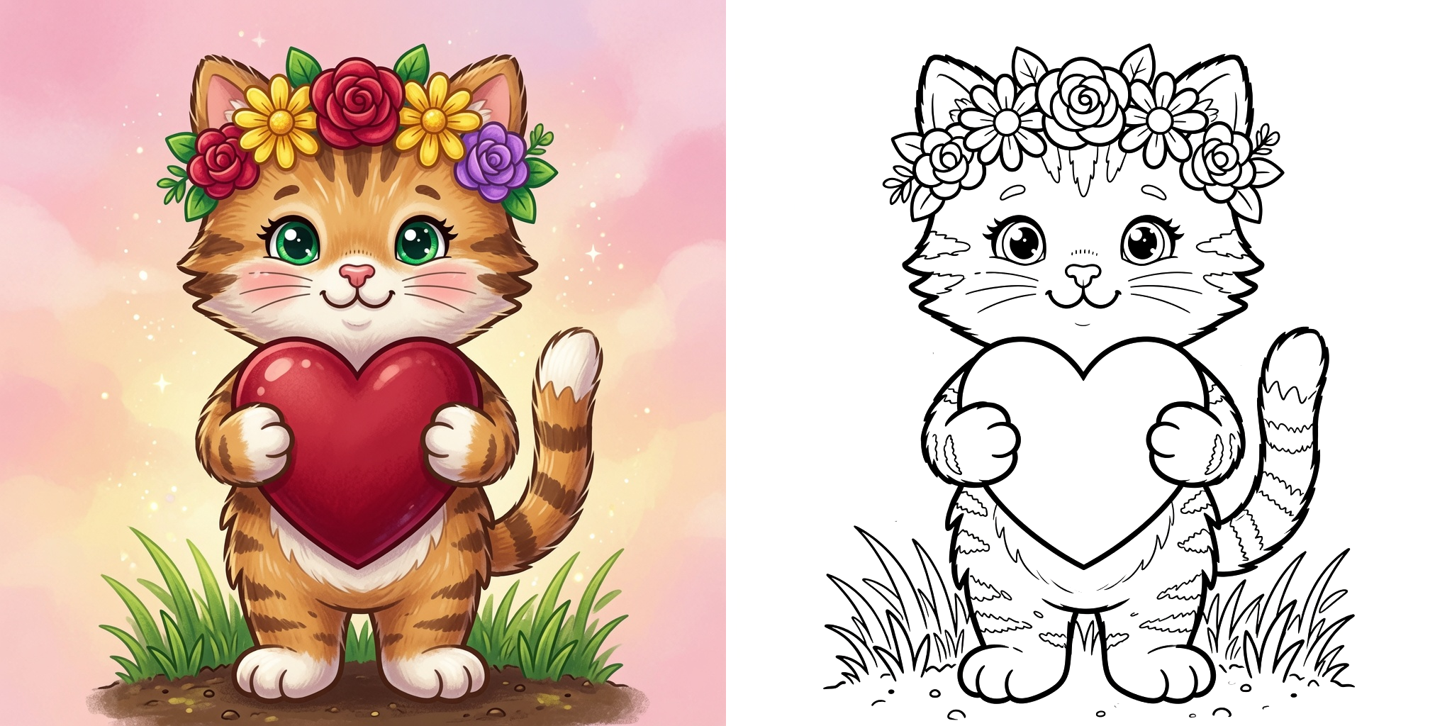 Heart and Flower Coloring Pages ft - Heart and Flower Coloring Pages ft