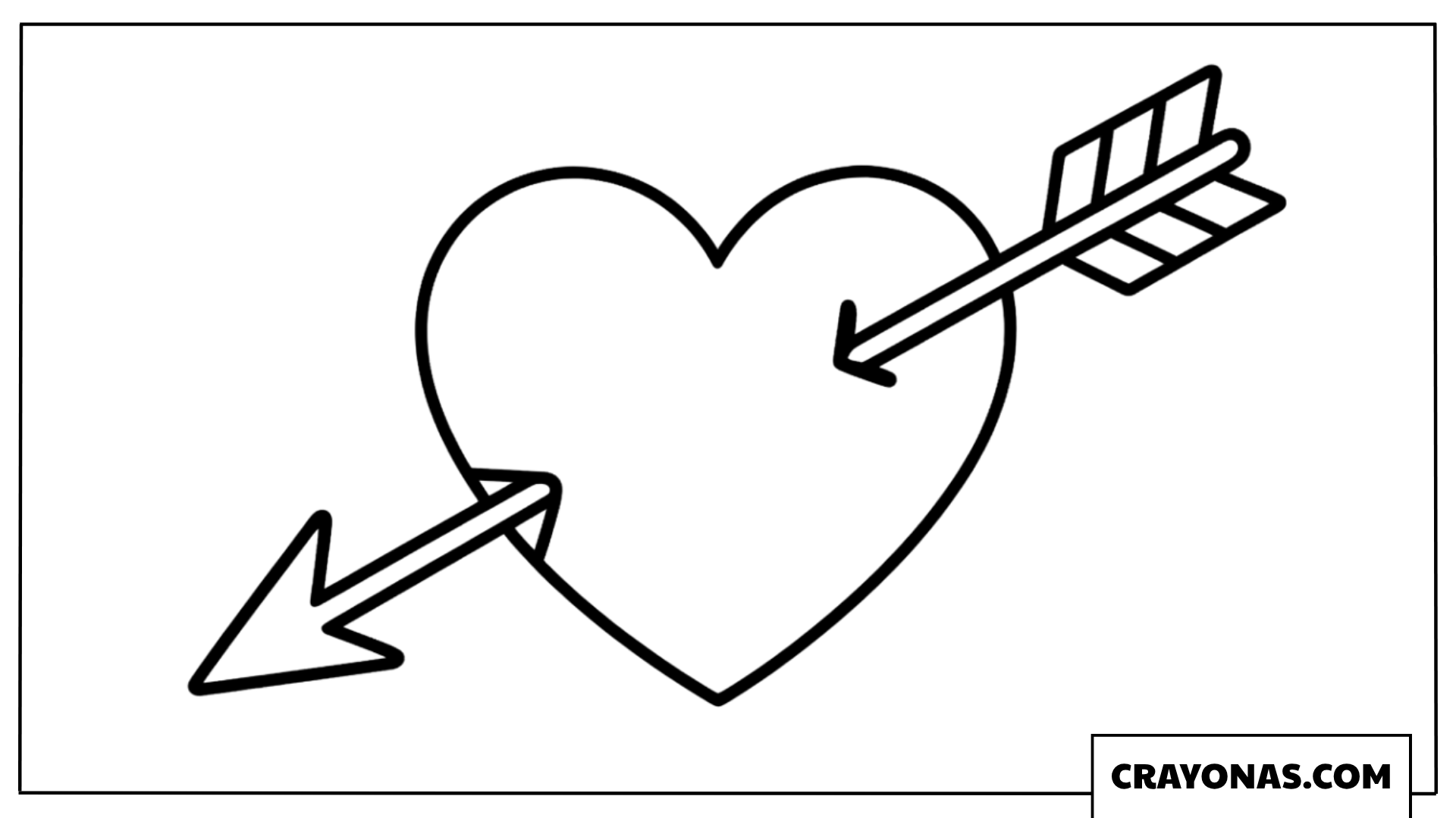 Heart with Arrow Coloring Page
