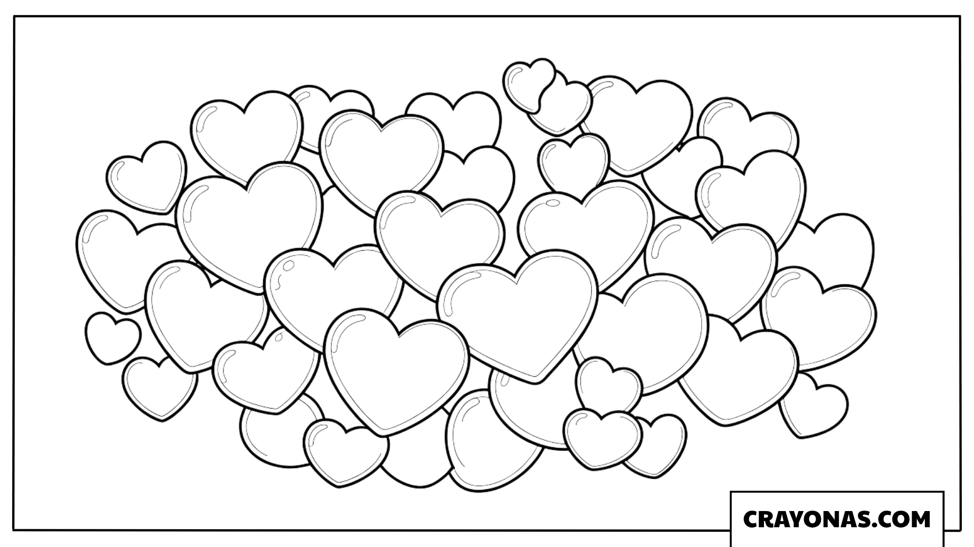 Hearts Galore Coloring Page