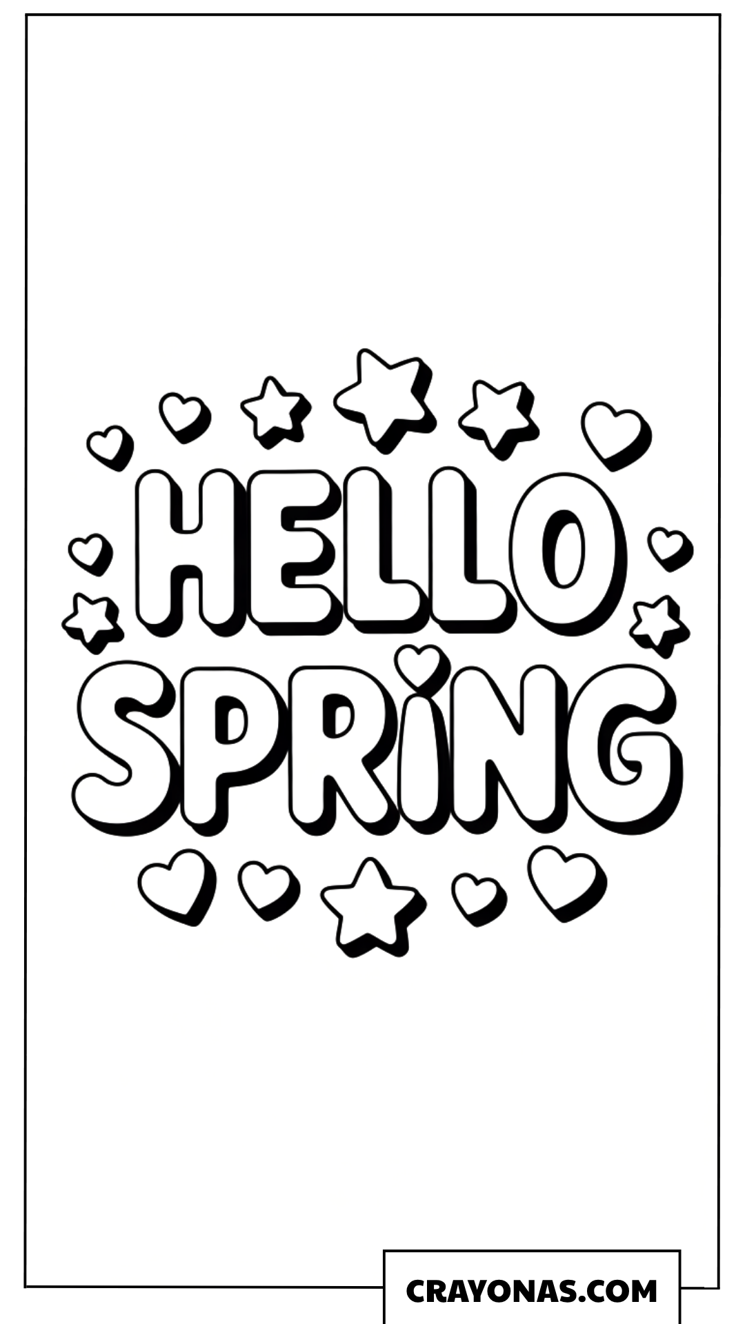 Hello Spring Coloring Page