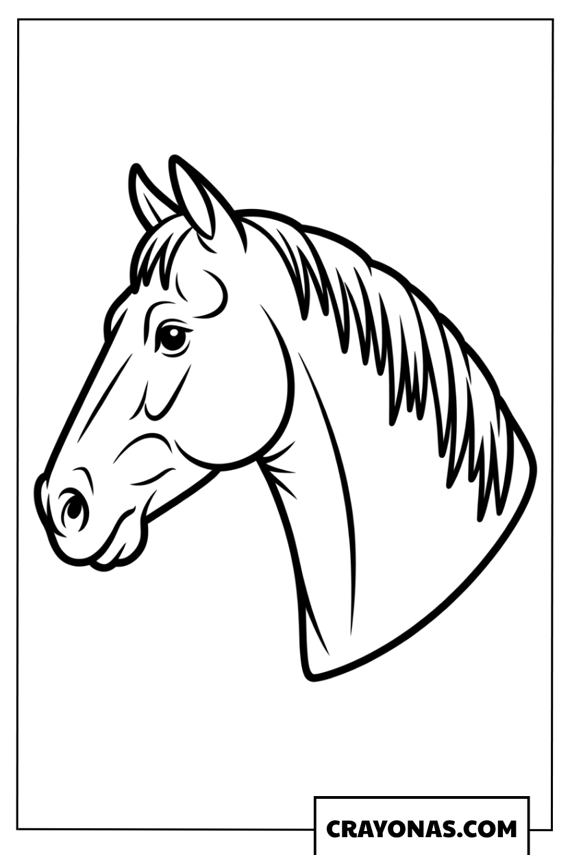 Horse Head Portrait Coloring Page