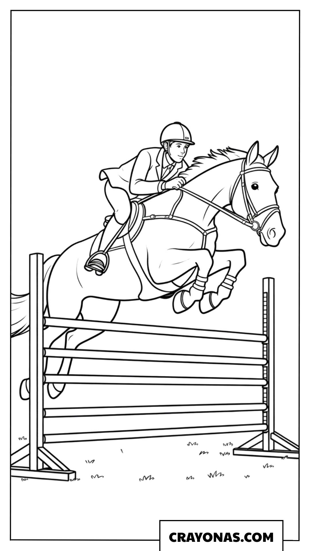 Horse Show Jumping Coloring Page