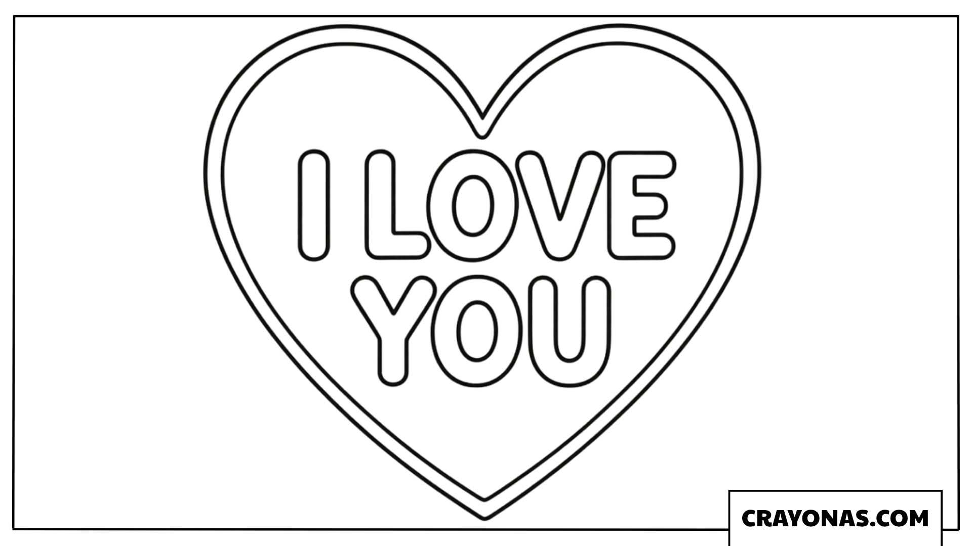 I Love You Heart Coloring Page