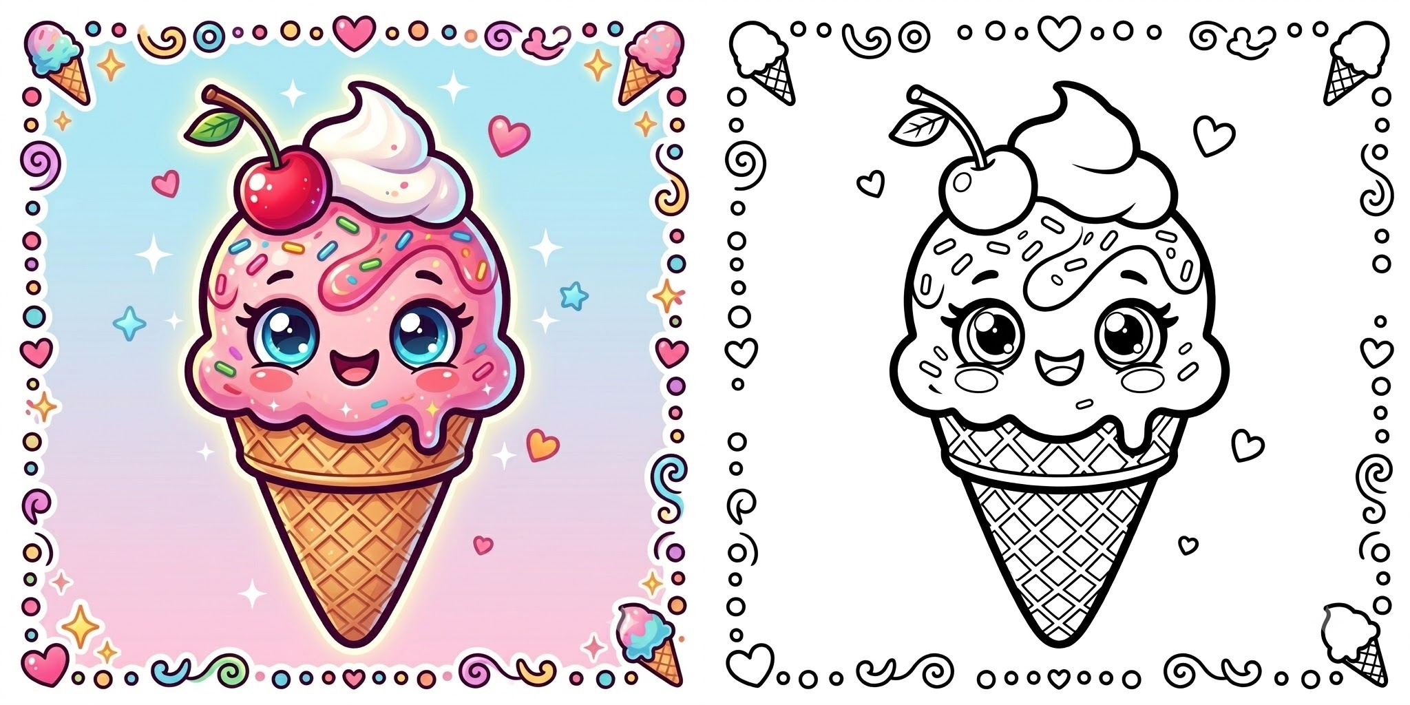 Ice Cream Coloring Pages ft