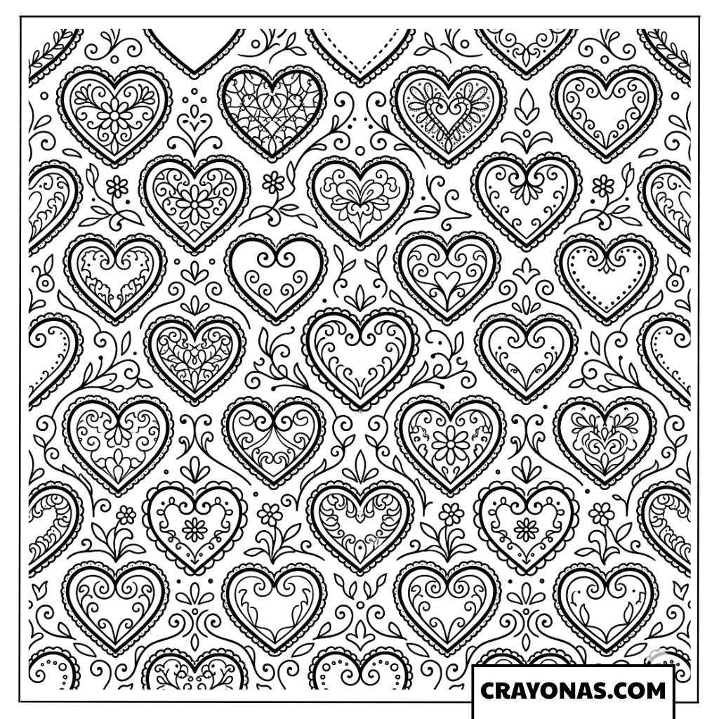 Intricate Heart Mandala Coloring Page