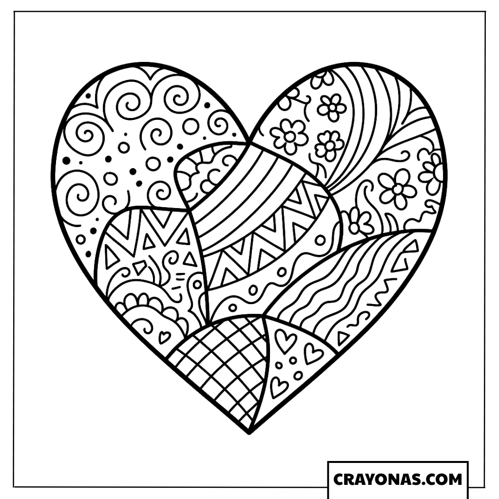 Intricate Heart Mandala Coloring Page