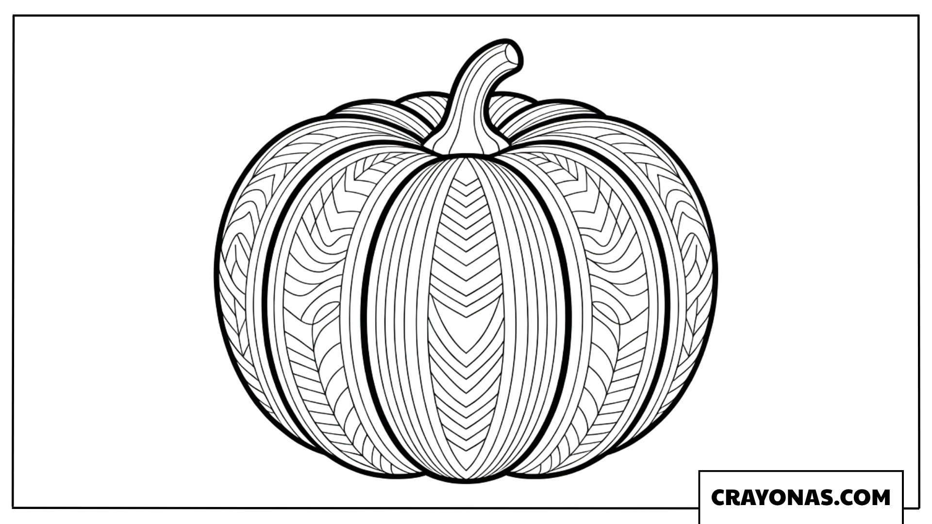 Intricate Leaf Pattern Pumpkin Mandala Coloring Page