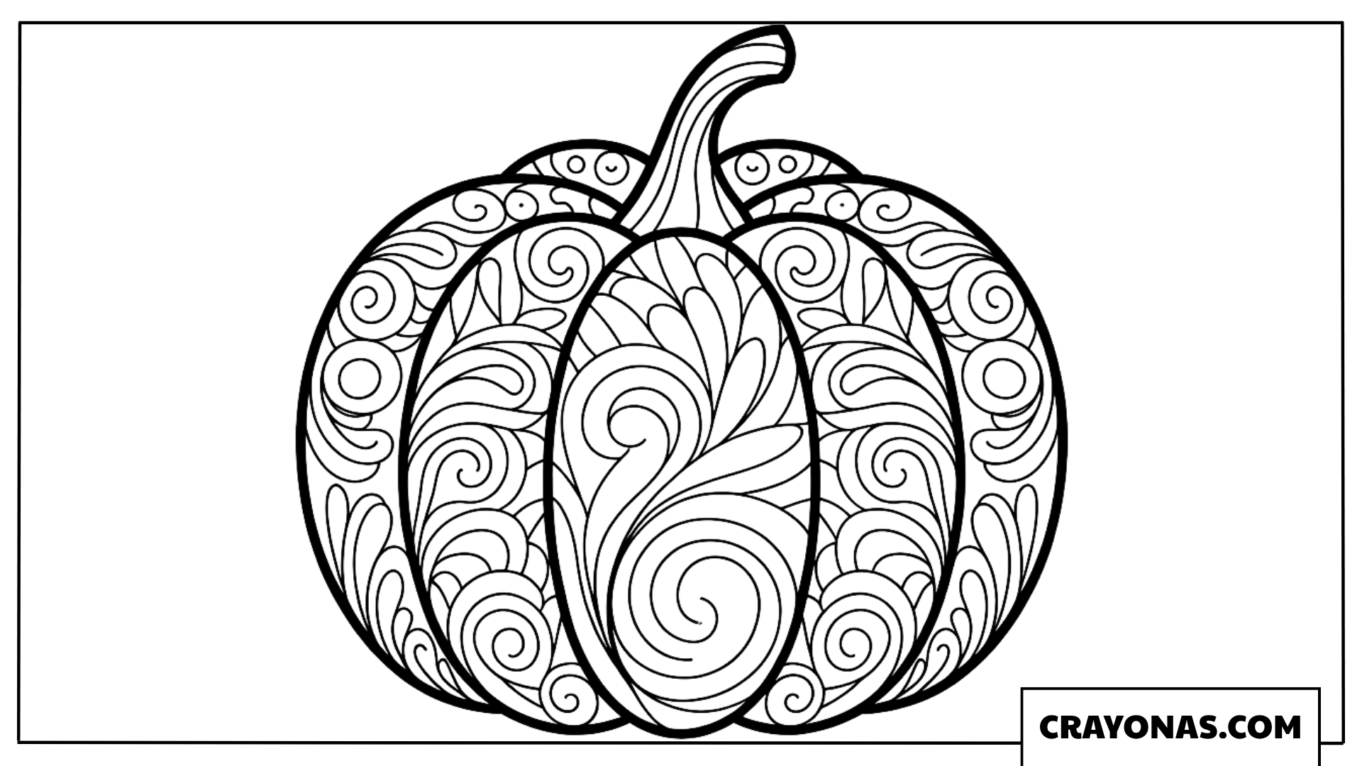 Intricate Patterned Pumpkin Mandala Fall Coloring Page