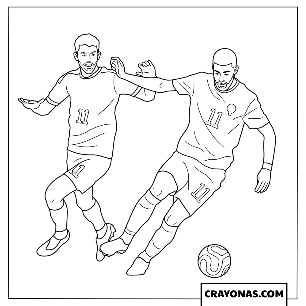 Ismael Saibari Dribble vs Ryan Christie Coloring Page