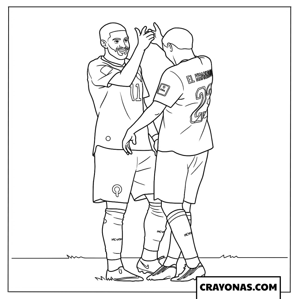 Ismael Saibari Goal Celebration Coloring Page