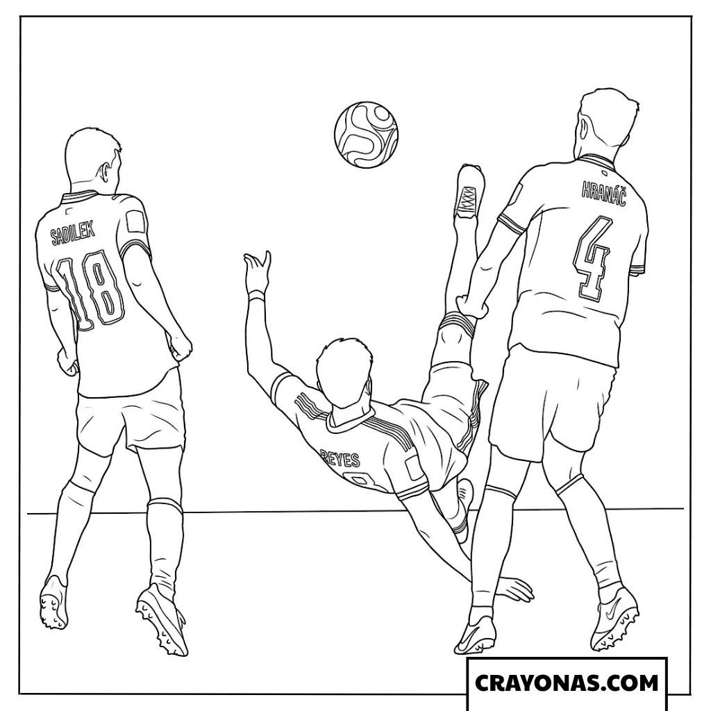 Israel Reyes Bicycle Kick Goal vs Czech Republic Coloring Page