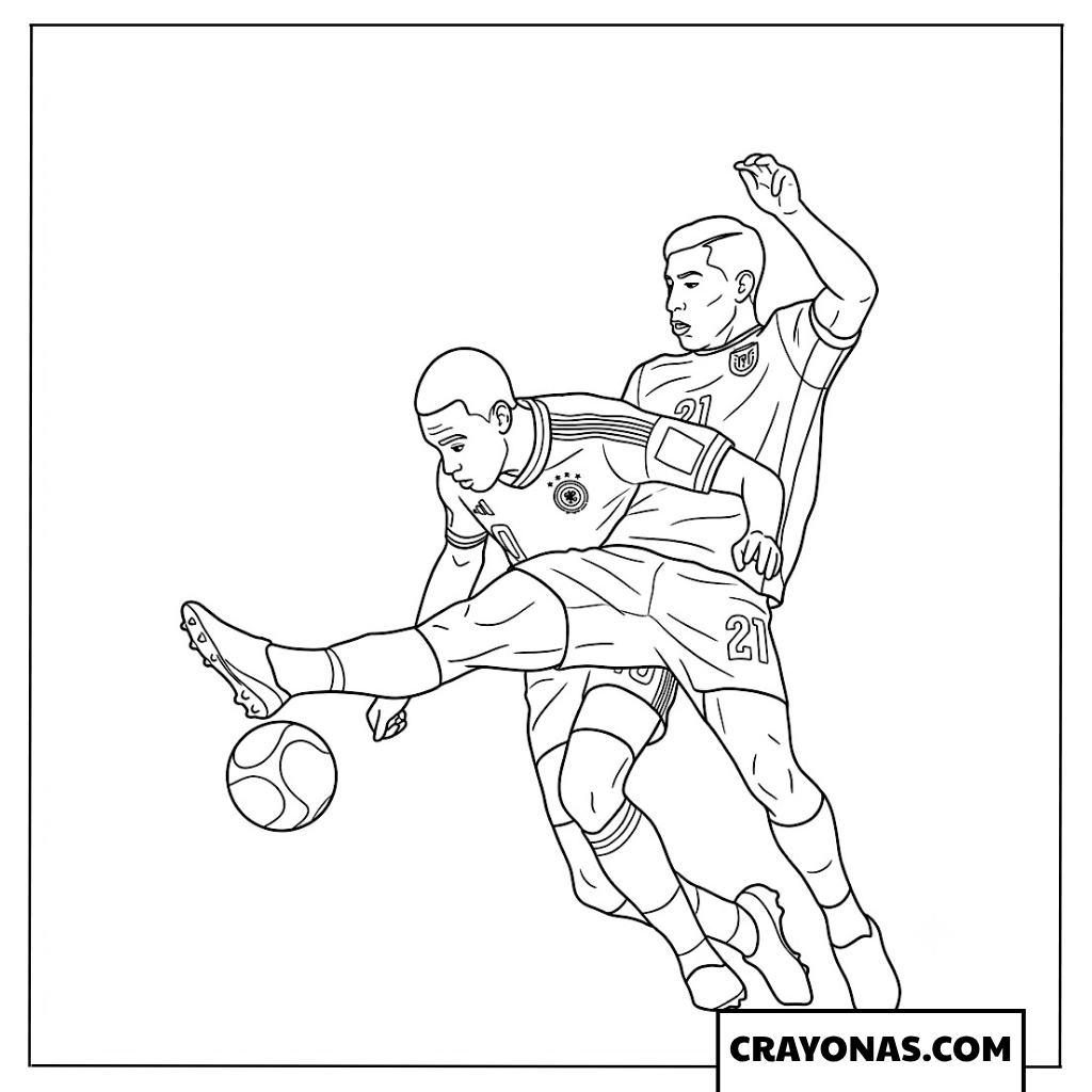 Jamal Musiala Overhead Kick Coloring Page