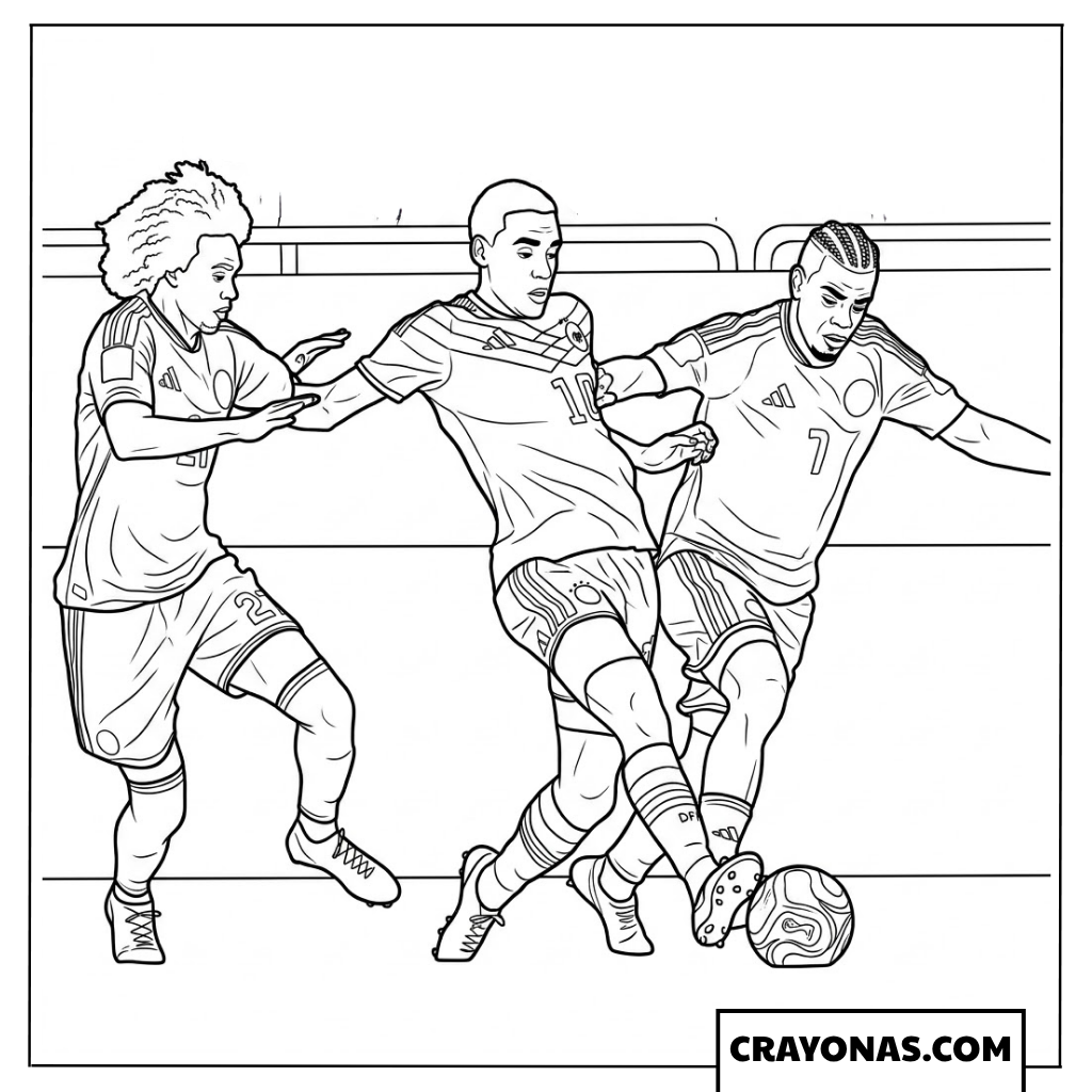 Jamal Musiala Skillful Dribble Coloring Page