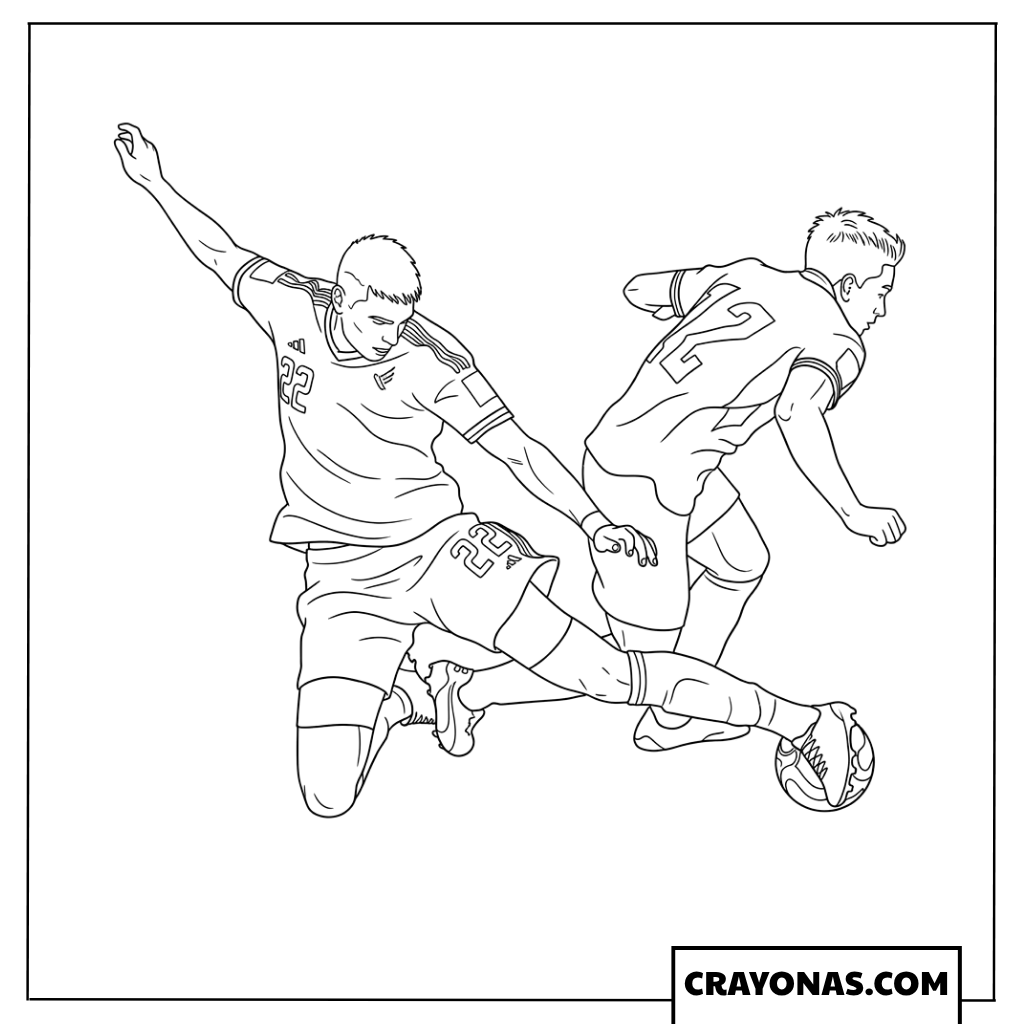 Johan Vasquez Sliding Tackle vs Lukas Provod Coloring Page