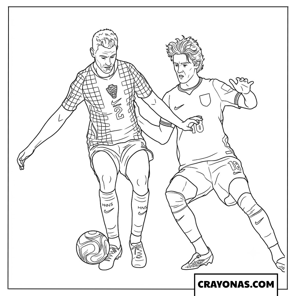 Josip Stanisic vs Anthony Gordon England vs Croatia World Cup 2026 Coloring Page