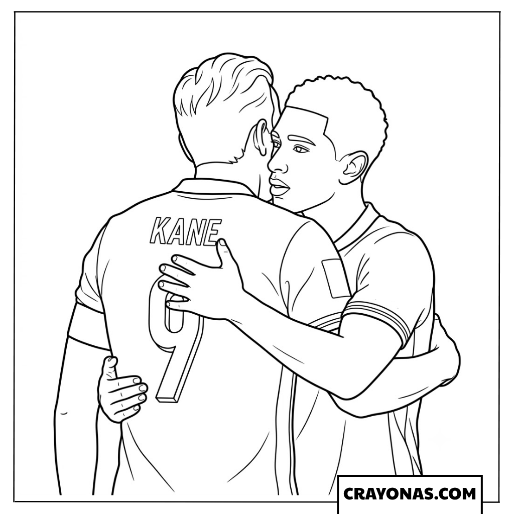 Jude Bellingham and Harry Kane Celebration England vs Croatia World Cup 2026 Coloring Page