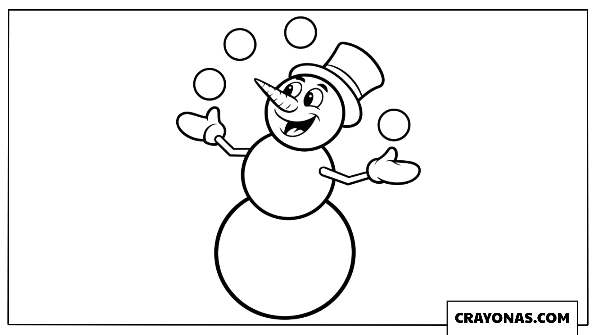 Juggling Snowman Coloring Page