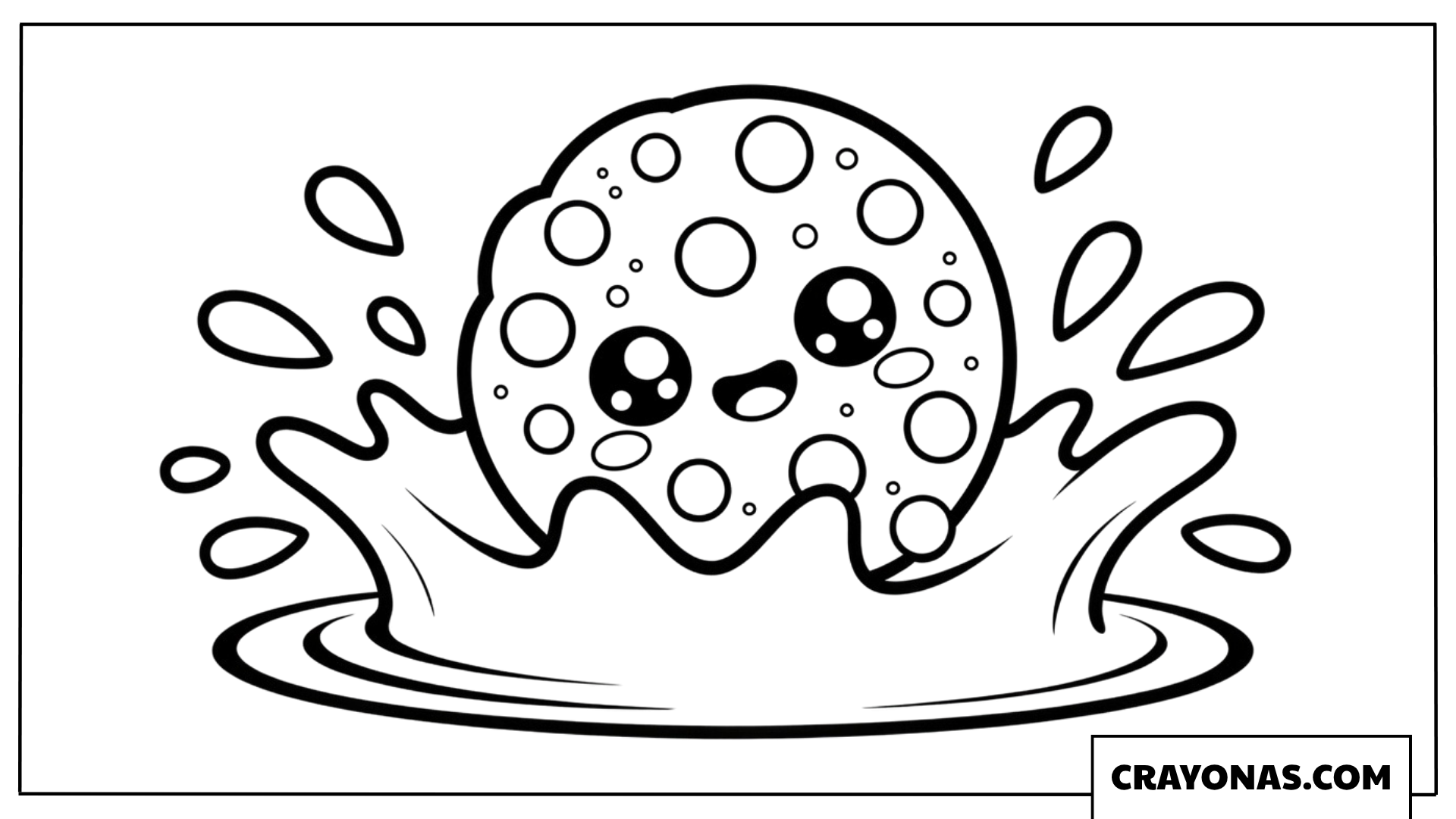 Jumping Cookie with Milk Splash Coloring Page