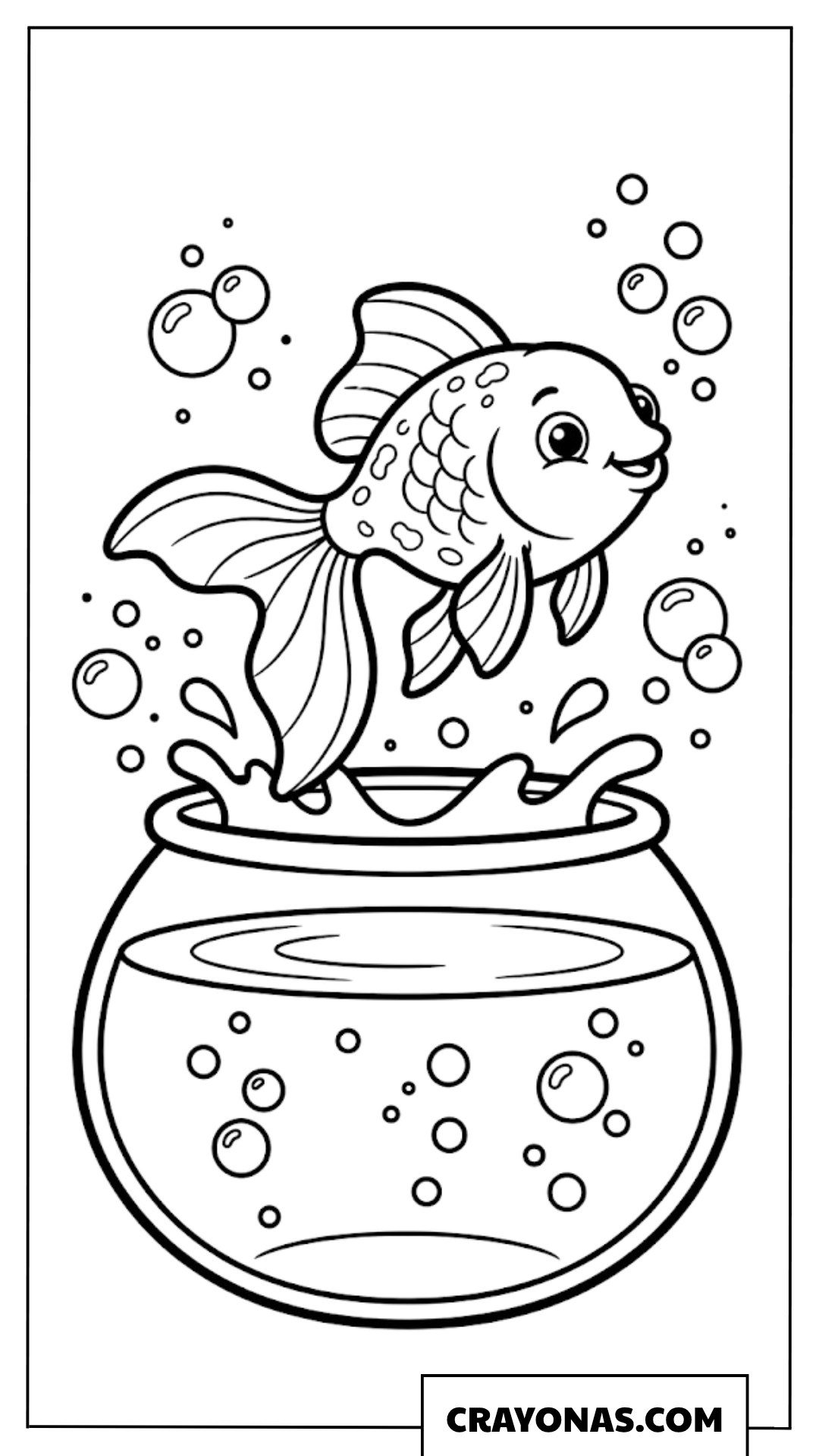 Jumping Goldfish Coloring Page
