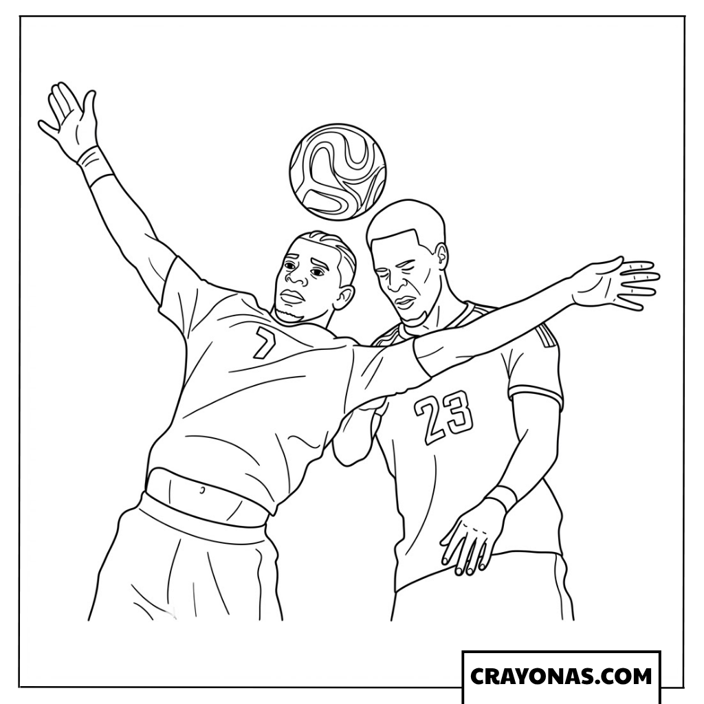 Juninho Bacuna vs Felix Nmecha Aerial Duel Coloring Page