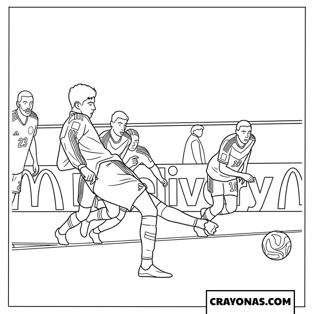 Kai Havertz Penalty Kick Coloring Page