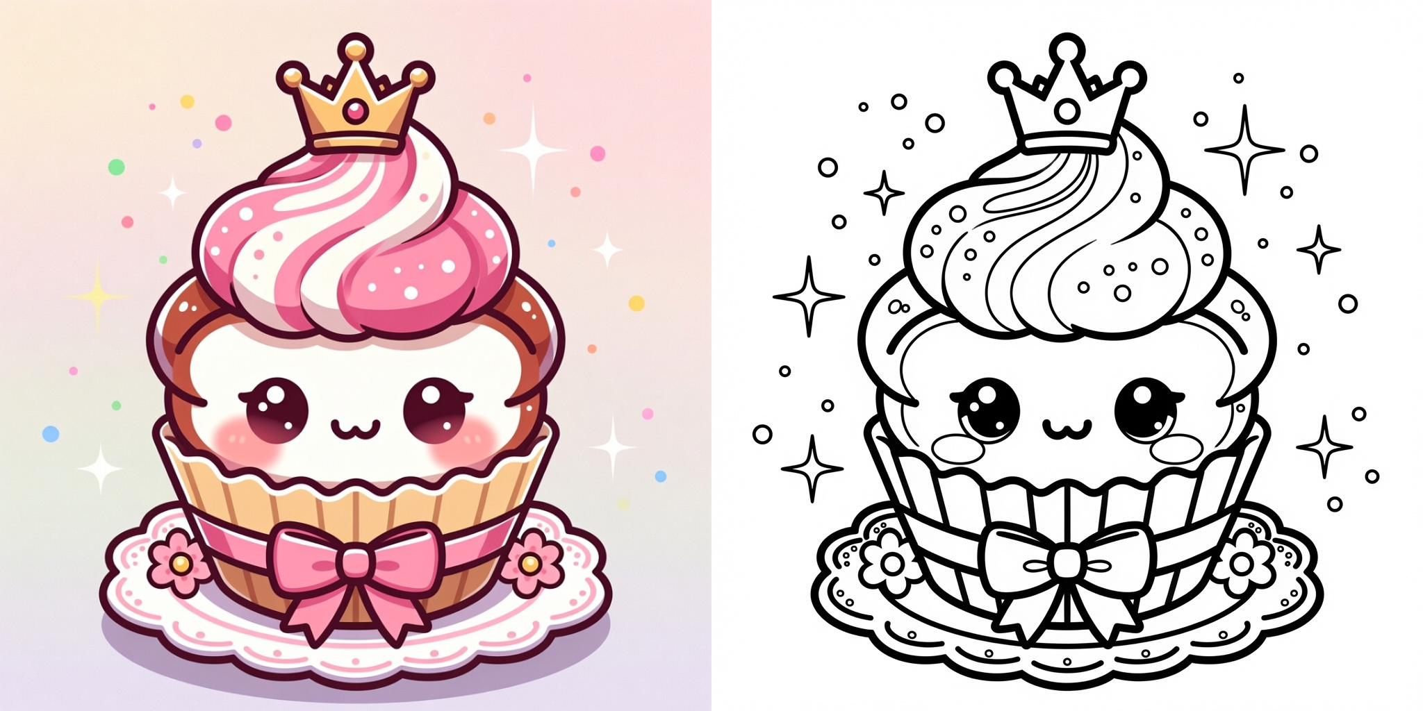 Kawaii Dessert Coloring Pages ft - 1