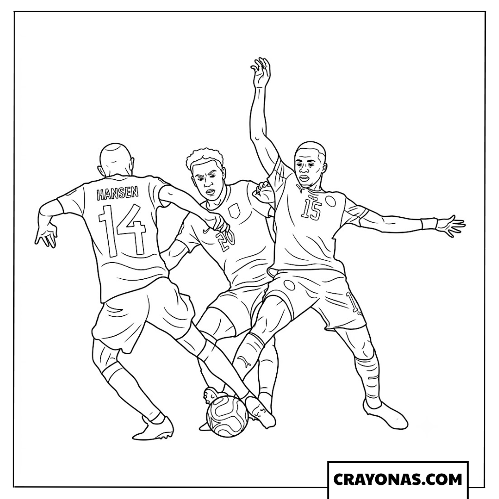 Krepin Diatta Shielding Ball vs Aursnes & Nusa Coloring Page