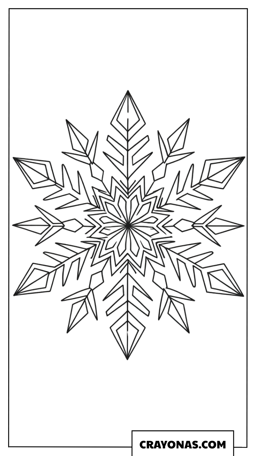 Large Intricate Snowflake Mandala Coloring Page