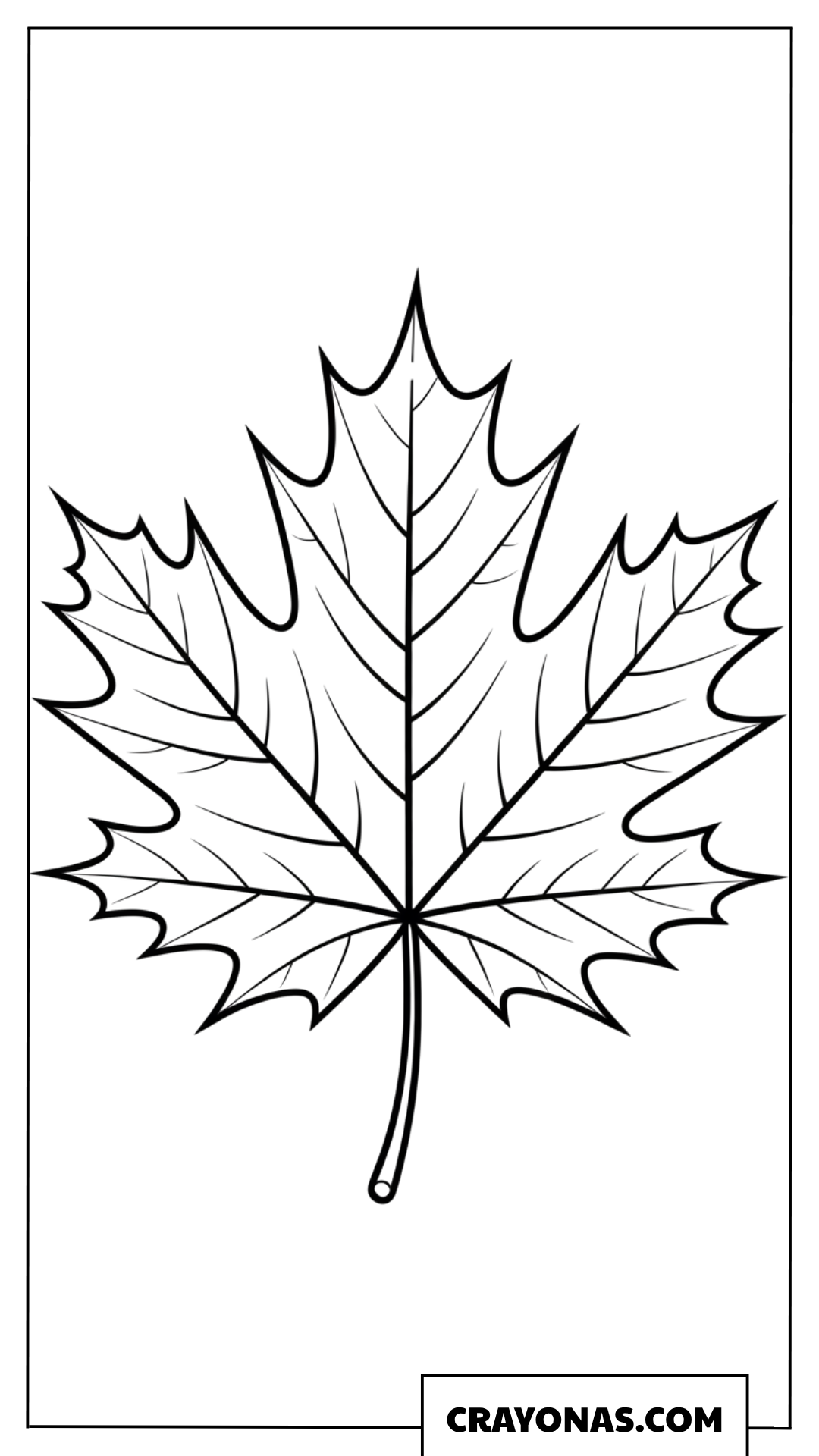 Large Maple Leaf Fall Coloring Page