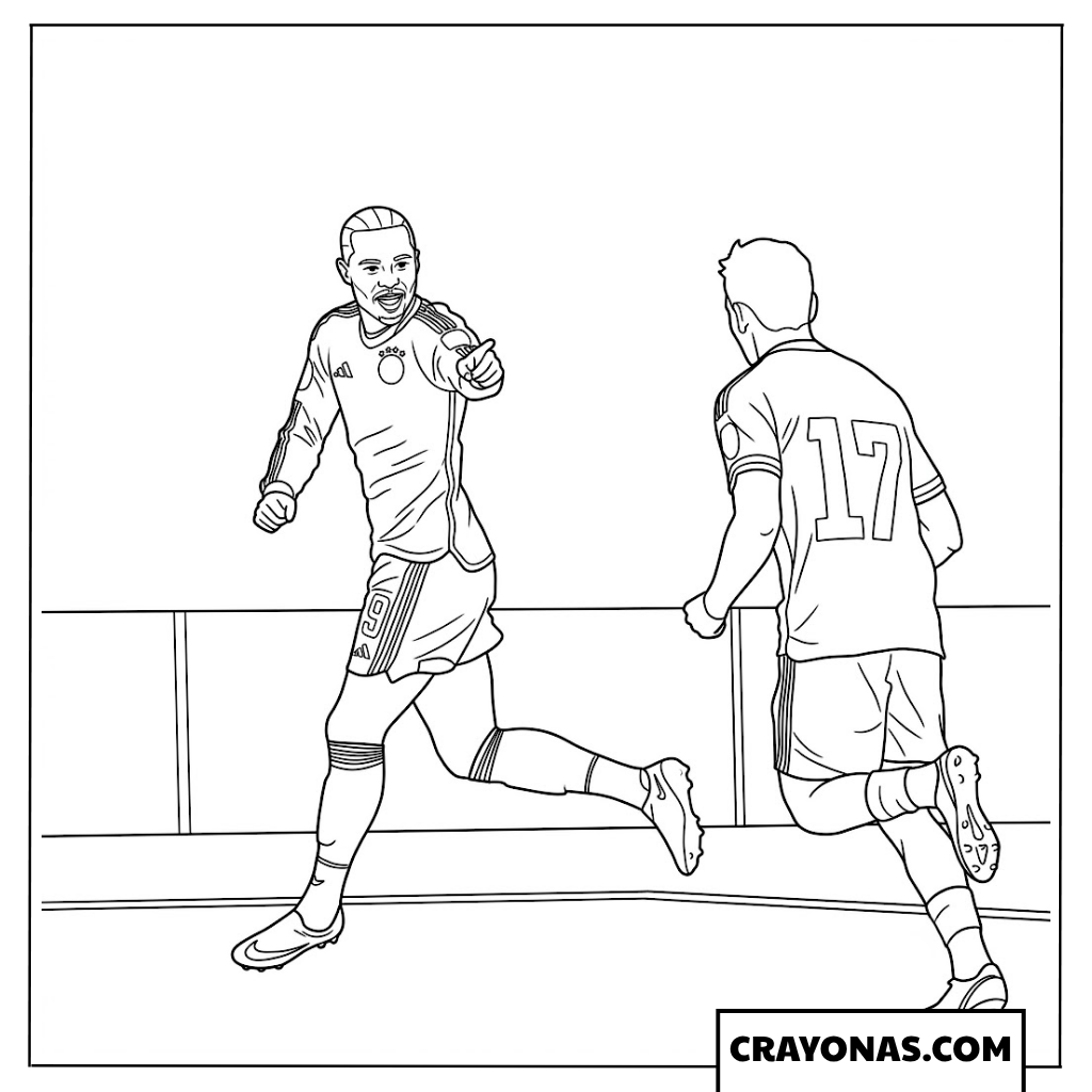 Leroy Sane Goal Celebration World Cup 2026 Coloring Page