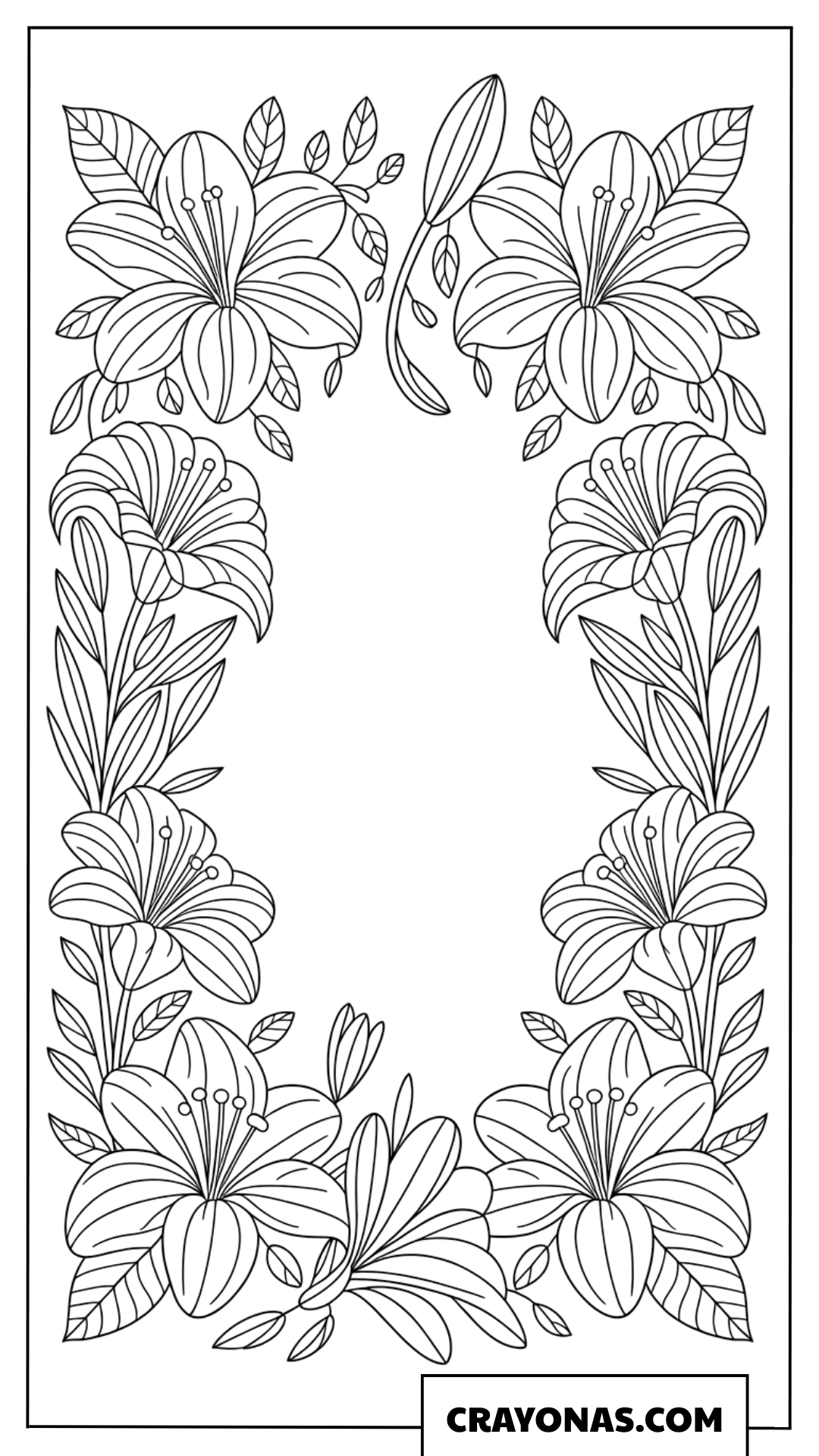 Lily Border Mandala Coloring Page