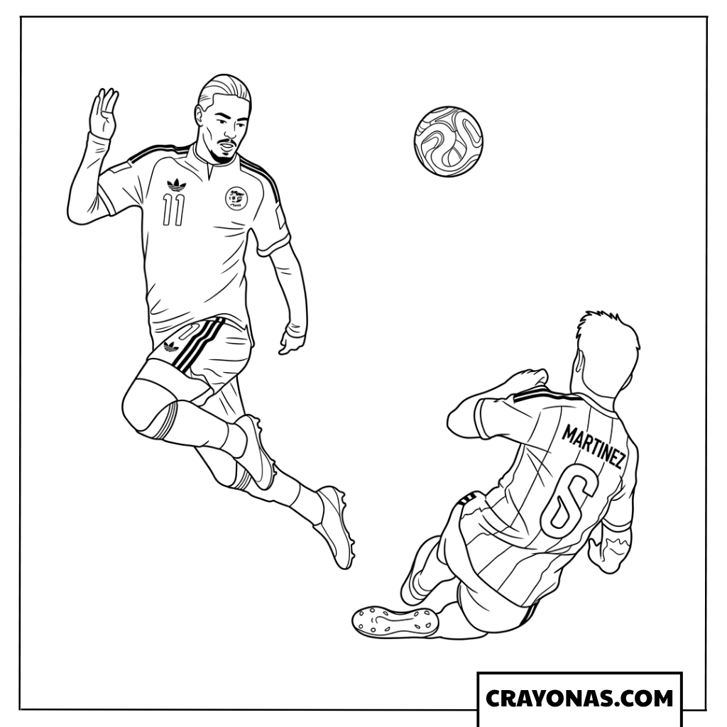 Lisandro Martínez Tackle Coloring Page