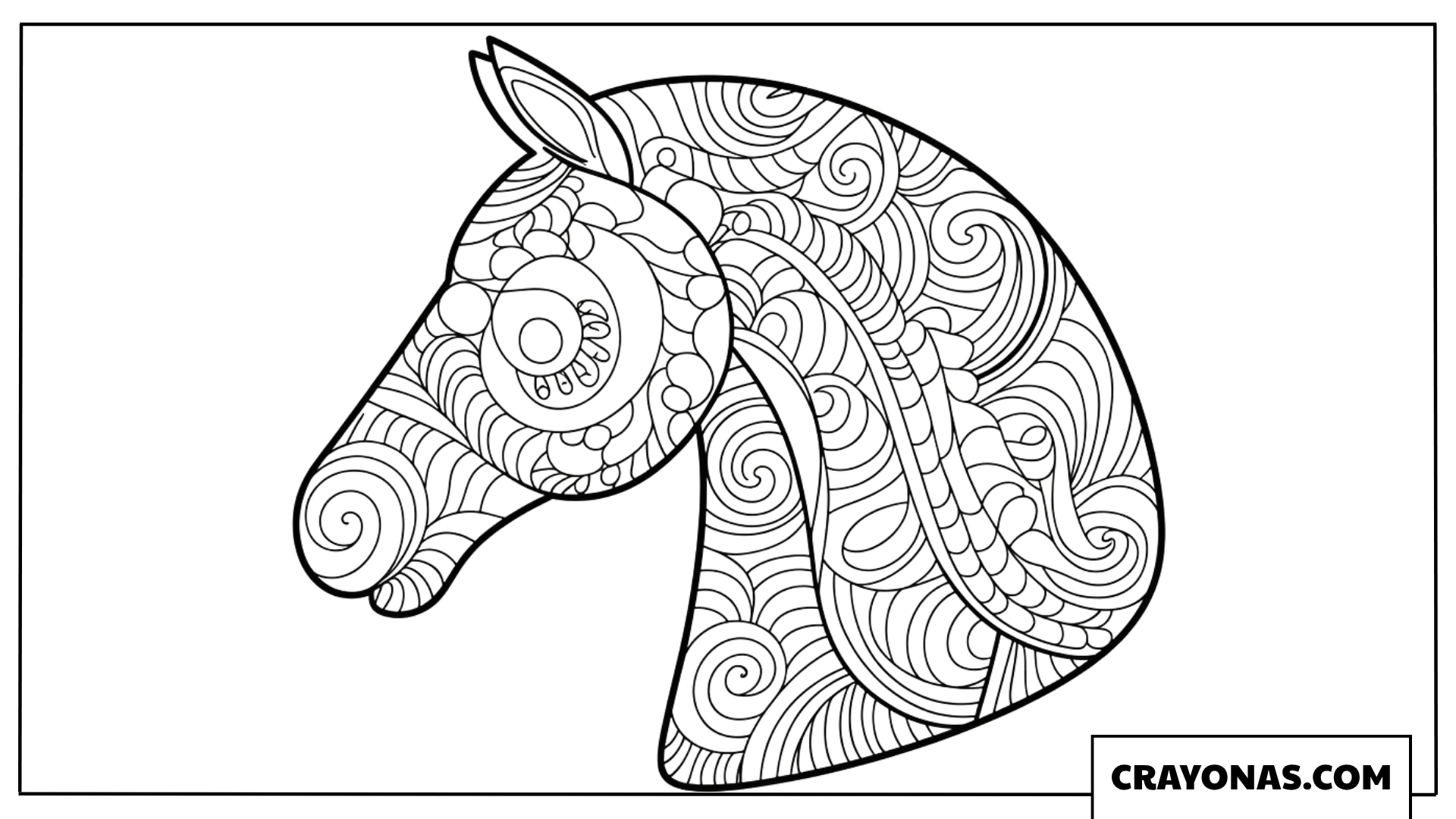 Mandala Horse Head Coloring Page