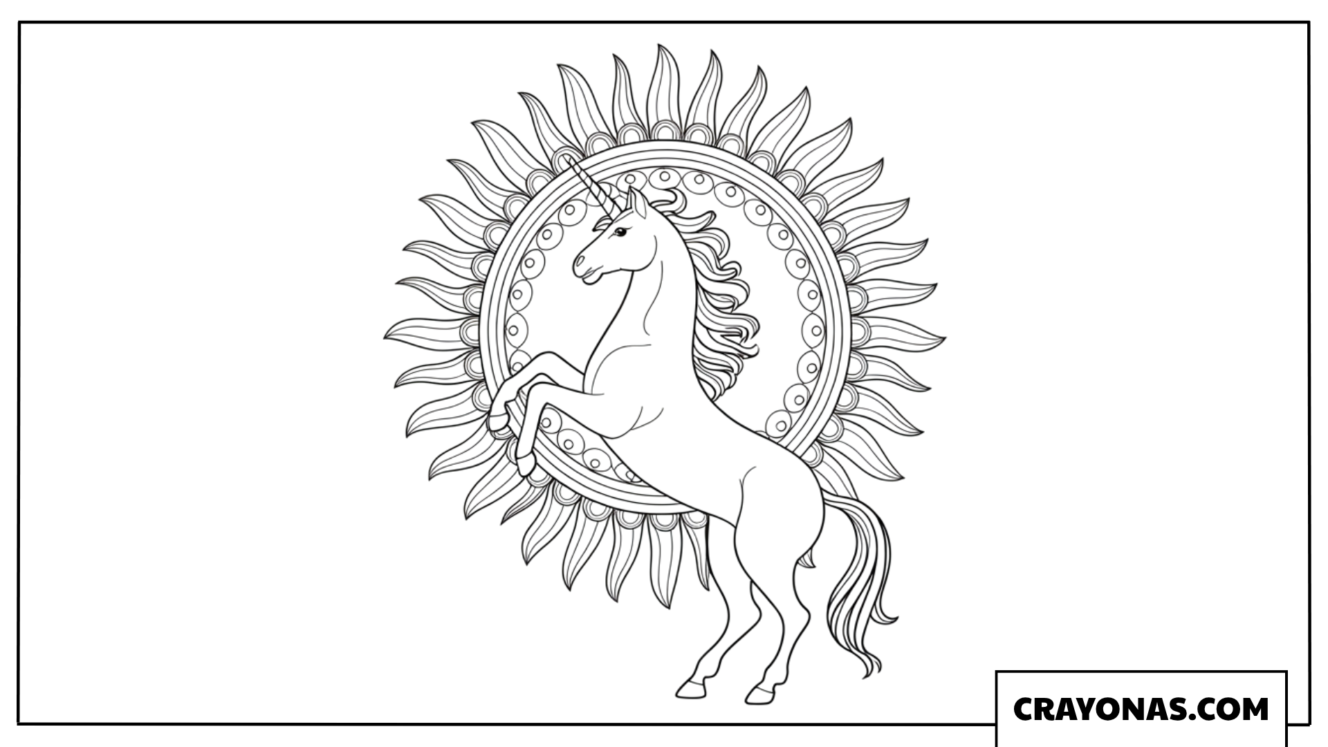 Mandala Unicorn Coloring Page
