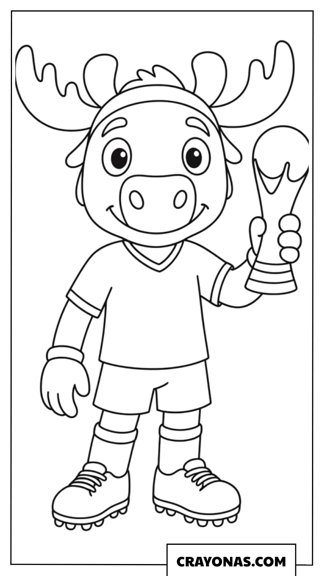 Maple the Moose Holding Trophy Coloring Page