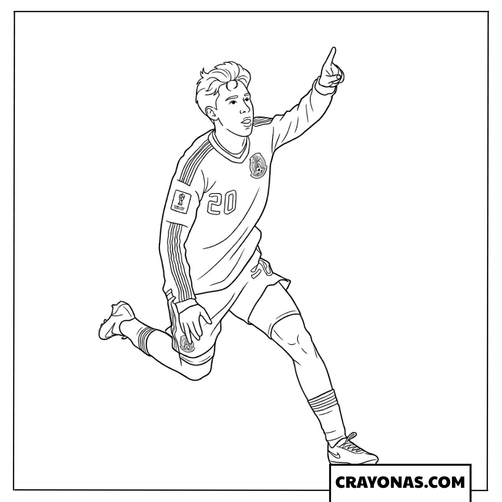 Mateo Chavez Celebrates Opening Goal vs Czech Republic Coloring Page