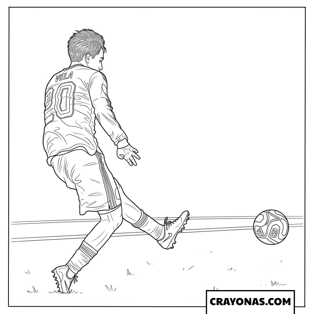 Mateo Chavez Powerful Shot Goal Mexico vs Czech Republic Coloring Page