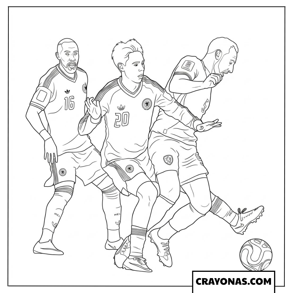 Mateo Chavez and Julian Quinones Pressing vs Czech Republic Coloring Page