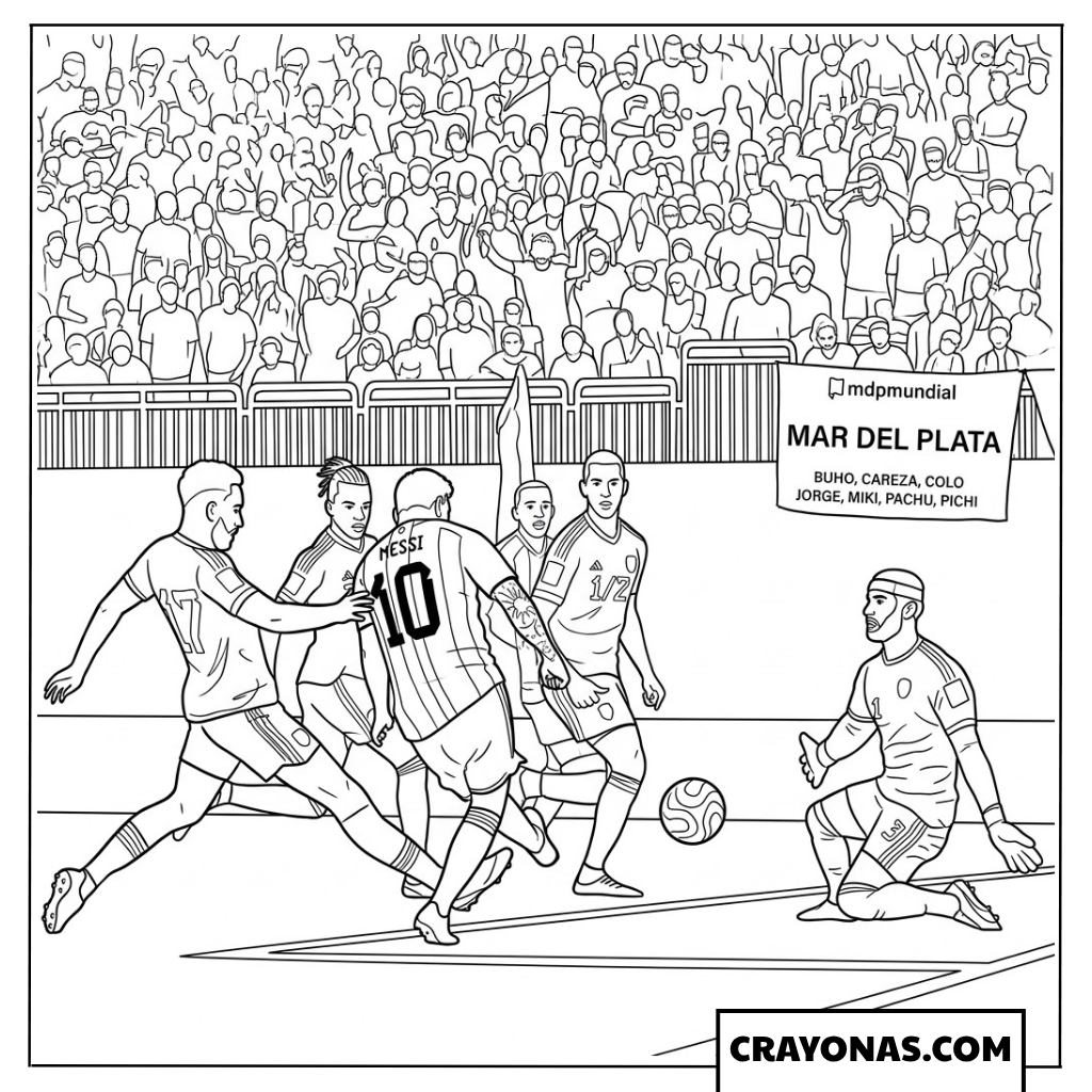 Messi Offside Goal vs Algeria Coloring Page
