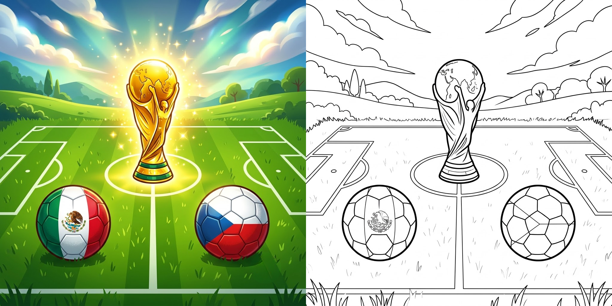 Mexico vs Czech Republic World Cup 2026 Coloring Pages ft - 1